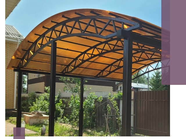 Изготовление навесов под ключ в Сасове из качественных материалов