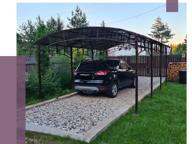 Навесы для автомобиля в Сасове от 12985 руб.  | ПРОЛЁТ-Ссв