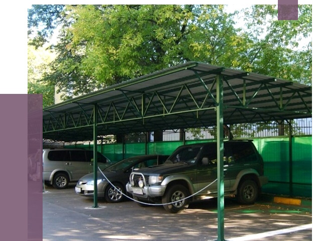 Навесы для парковки в Сасове от 79324 руб. заказать | ПРОЛЁТ-Ссв