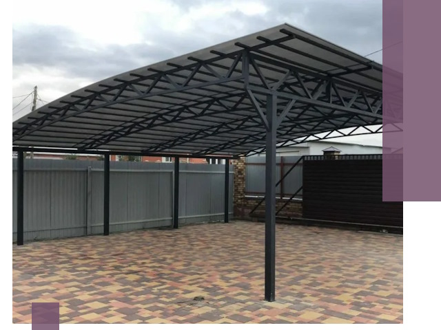 Металлические навесы под ключ в Сасове — изготовление и монтаж