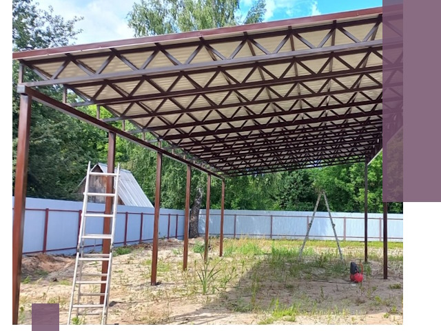 Односкатные навесы под ключ в Сасове — изготовление и монтаж