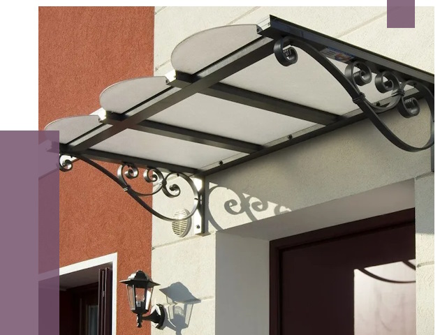 Односкатные козырьки в Сасове от 8286 руб.  | ПРОЛЁТ-Ссв