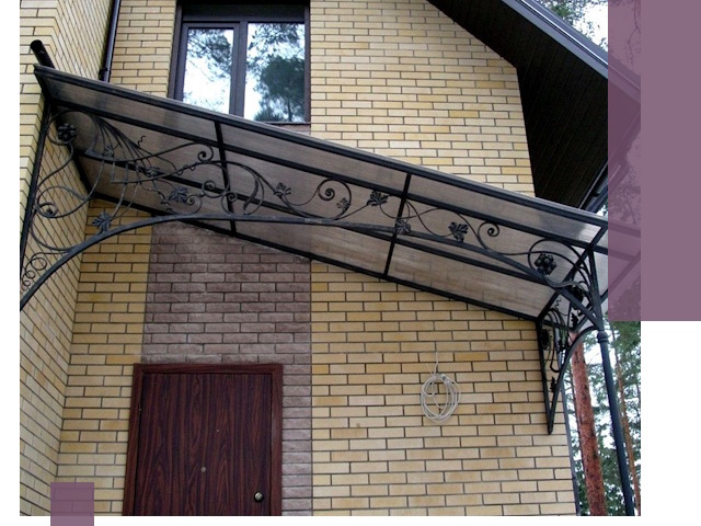 Односкатные козырьки из металла под ключ в Сасове