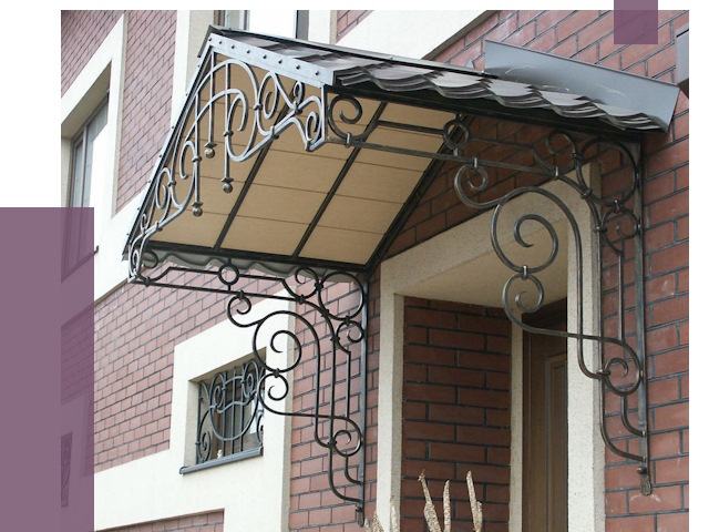 Двускатные козырьки в Сасове под ключ от 12631 руб.