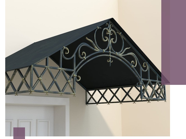 Двускатные металлические козырьки под ключ в Сасове