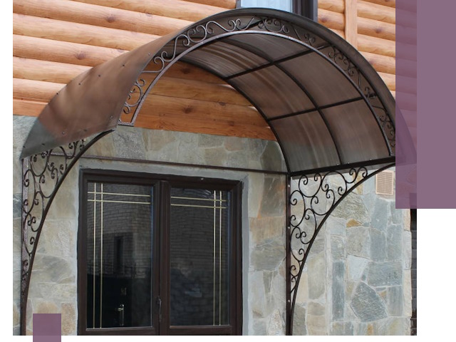 Арочные козырьки под ключ в Сасове: изготовление и монтаж